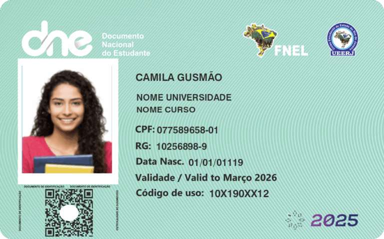 Exemplo da Carteira de Estudante